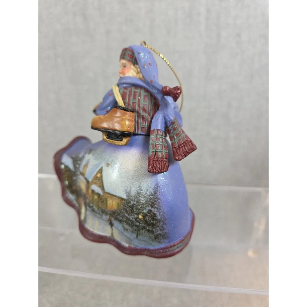 Thomas Kinkade Old World Santa Heirloom Ashton Drake 2003 At‎ The Skaters Pond